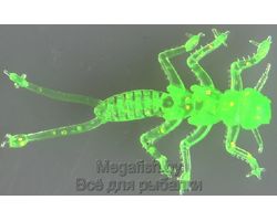 Силиконовая приманка MicroKiller Веснянка (3.5см,упаковка 8 шт) цвет  зеленый флюоресцентный