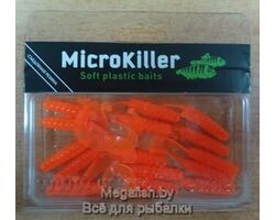Силиконовая приманка MicroKiller Твистер тт25 (4.5см,упаковка 15 шт) цвет оранжевый флюоресценьный