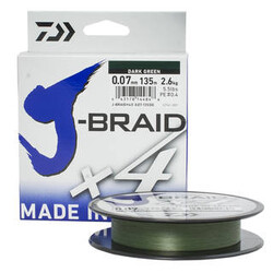 Леска плетеная J-Braid X4 135м 0,25мм green