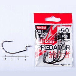Крючки-офсетные-Lucky-John-PREDATOR-сер.-LJH355-разм.005/0