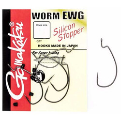 Крючки-офсетные-Gamakatsu-WORM-EWG-Silicon-Stopper-#004/0