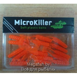 Силиконовая приманка MicroKiller Твистер тт25 (4.5см,упаковка 15 шт) цвет оранжевый флюоресценьный