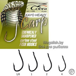 Крючок одноподдевный CARP KAYO HEAVY сер.1104NSB (упаковка 10 шт) размер 004