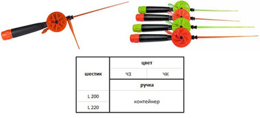 Удочка зимняя "Окунь" WHP 56-60 . Ручка полипропилен