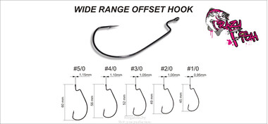 Офсетный крючок Crazy Fish Wide Range Offset Hook WROH 4/0 3