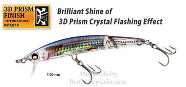 Воблер Yo-Zuri Crystal 3D Minnow Jointed 130F (22гр, 13см, 0-0,4м) floating...