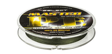 Шнур плетеный Select Master PE 100m 0.08мм 11кг Dark Green