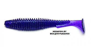 Приманка FishUp U-Shad 3.5" (8.9 см; 9 шт.) 060 dark violet/peacock&silver