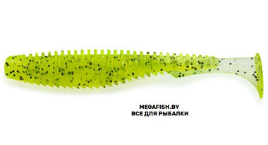 Приманка FishUp U-Shad 3.5" (8.9 см; 9 шт.) 055 chartreuse/black