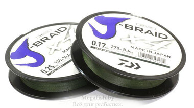 Леска плетеная J-Braid X4 135м (10.2кг) 0,19мм green