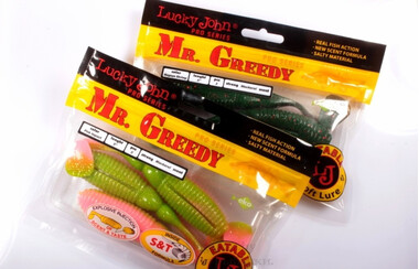 Силиконовая приманка Lucky John Pro Series Mr.Greedy 3.0" (7.6см, упаковка 7...