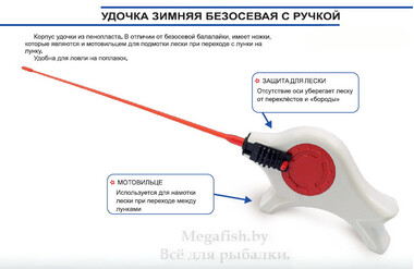 Удочка зимняя безосевая ПИРС Кабанчик 3