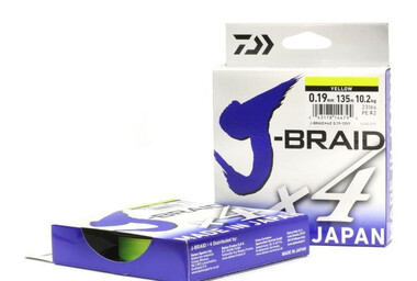 Леска плетеная J-Braid X4 135м 0,15мм fluo yellow 2