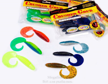 Твистер Lucky John Pro Series Crusher Grub 4.5" (11,4см, в упаковке 4шт) PA03...