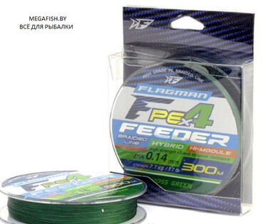 Шнур Flagman Hybrid PE F4 Feeder (150 м; 0.12 мм) Moss Green