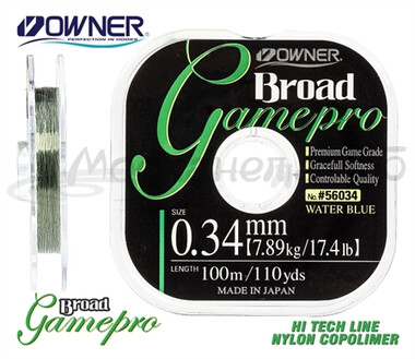 Леска OWNER B. GAME PRO 56033, 100 м., 0.20 мм, желтая