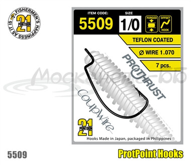 Крючок офсетный Pontoon21 5509-04, 10 шт в пачке, тефлон