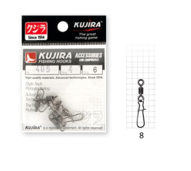 Вертлюг с застежкой KUJIRA 405BN №8 (8шт)