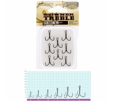 Тройной крючoк OWNER ST-26BC №6 (8шт)