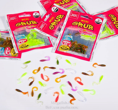 Твистер Lucky John Pro Series Micro Grub 1.0" (2.5см, в упаковке 15шт) S88 3