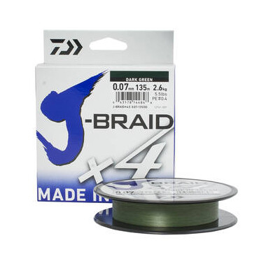 Леска плетеная J-Braid X4 135м 0,29мм green