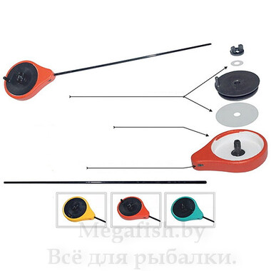 Удочка-балалайка зимняя Salmo Precise Drag Жёлтая 4