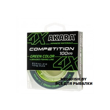 Шнур Akara Competition X4 (150 м; 0.18 мм; green)