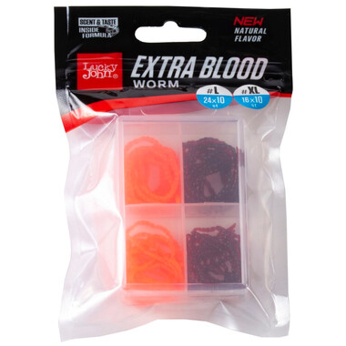 Насадки искусственные съедобные Lucky John Pro Series EXTRA BLOOD WORM L/XL...
