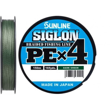 Шнур Sunline Siglon PE X4 (150 м; #1.5; dark green)