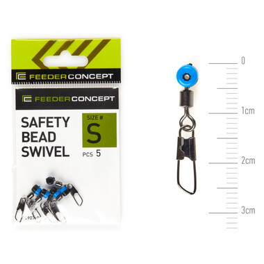 Вертлюги c застежкой для скользящей оснастки Feeder Concept SAFETY BEAD SWIVEL