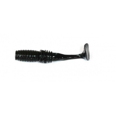 Твистер MEGABASS ROCKY FRY 2.0" P Vib Tail, 5 шт в уп., цвет: Solid Black 12