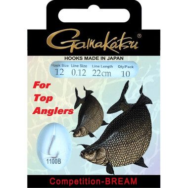 Крючки с поводком Gamakatsu BKS-1100B Bream 22см