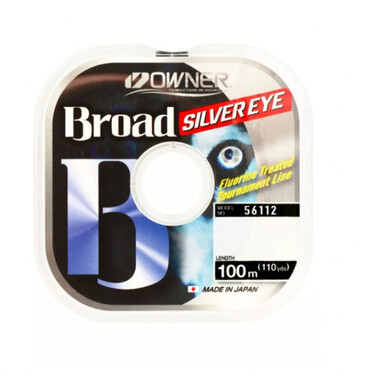 Леска рыболовная Owner BROAD SILVER EYE  диаметр 0.14 мм, длина 100 м, цвет:...
