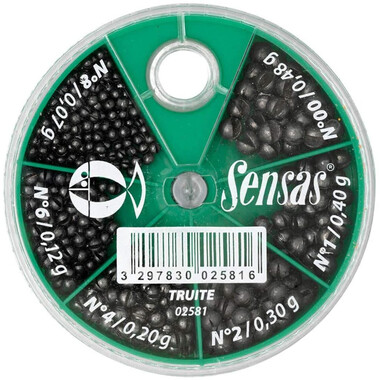 Грузила Sensas STANDARD TROUT BOX (NO.8-6-4-2-1-00)