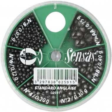 Грузила Sensas STANDRAD WAGGLER BOX (NO.8-6-4-2-BB-AAA)