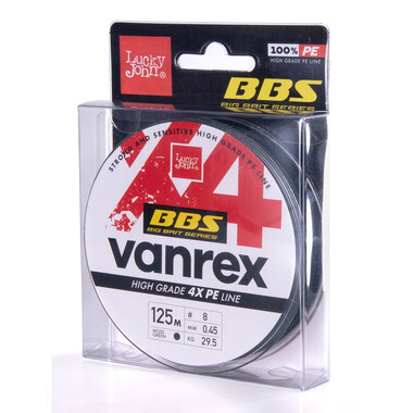 Шнур плет. Lucky John Vanrex BBS х4 BRAID Moss Green 125/045