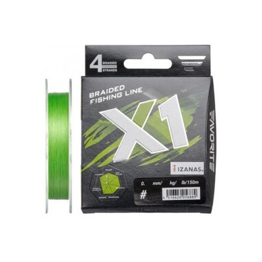 Шнур Favorite X1 PEx4 150м 0,117мм Light Green