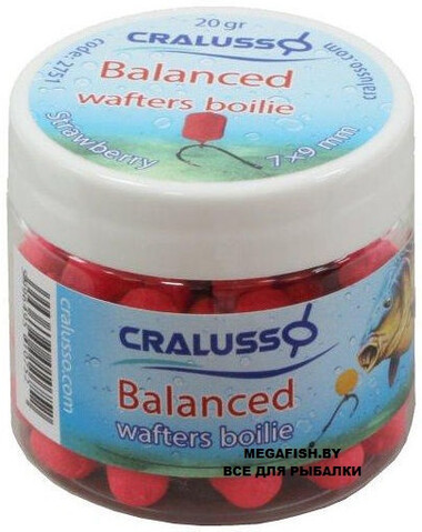 Бойлы Cralusso Balanced Wafters Boilie (7*9 мм; 20 гр; Strawberry)