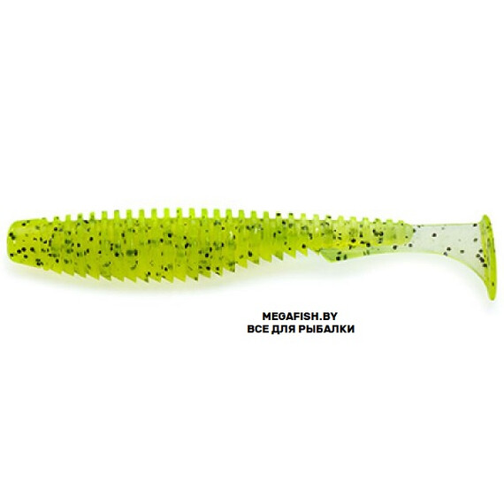 Приманка FishUp U-Shad 4" (5.91 гр; 10.1 см; 8 шт.) 055 Chartreuse/Black